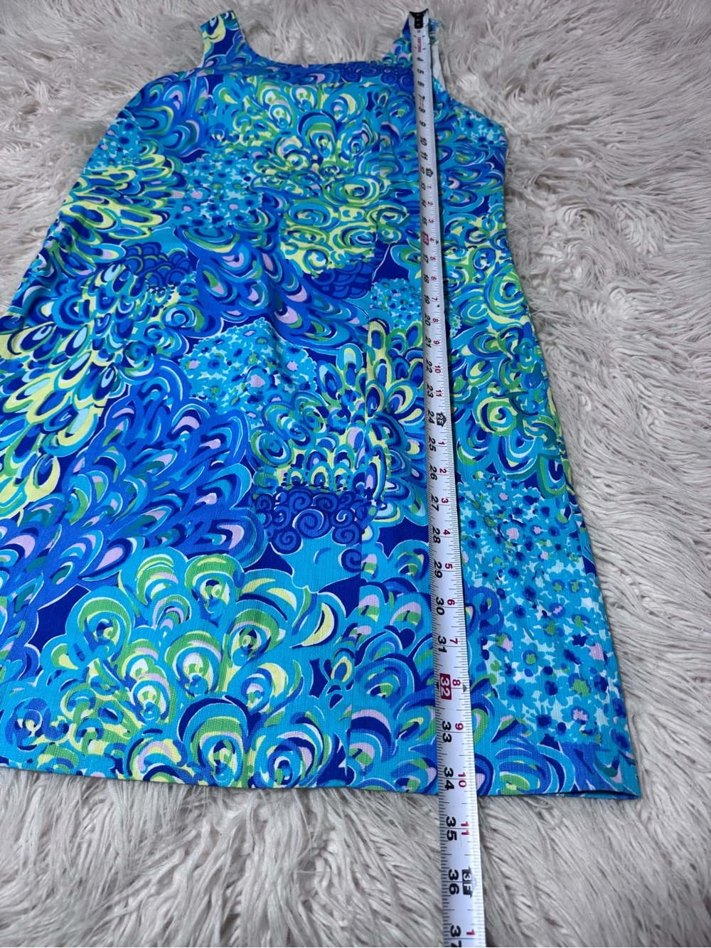 Lilly Pulitzer Melle dress "Lilly's Lagoon" peacock feather print Size 6 - Picture 2 of 9